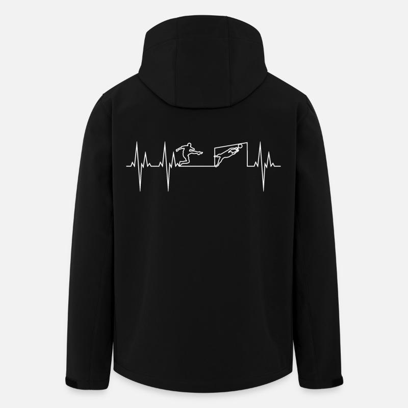 Football électrocardiogramme ECG - Veste softshell homme en polyester recyclé Stanley/Stella - noir