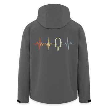 Cardiogramme de glace d’eau - Veste softshell homme en polyester recyclé Stanley/Stella - charbon - Dos - AI Model Male 185 light (185cm)
