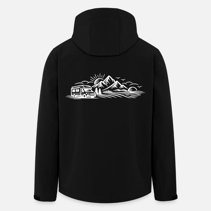Camping Car Landscape - Men’s Recycled Softshell Jacket by Stanley/Stella - black