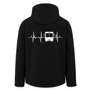 Bus Herzschlag - Recycelte Männer Softshell-Jacke von Stanley/Stella - Schwarz - Hinten - AI Model Male 185 light (185cm)