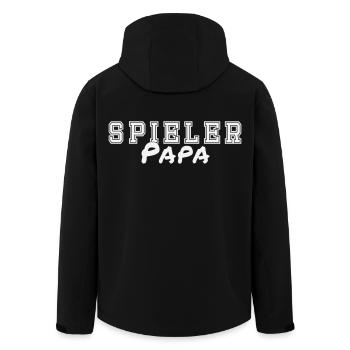Spieler Papa - Recycelte Männer Softshell-Jacke von Stanley/Stella - Schwarz - Hinten - AI Model Male 185 light (185cm)