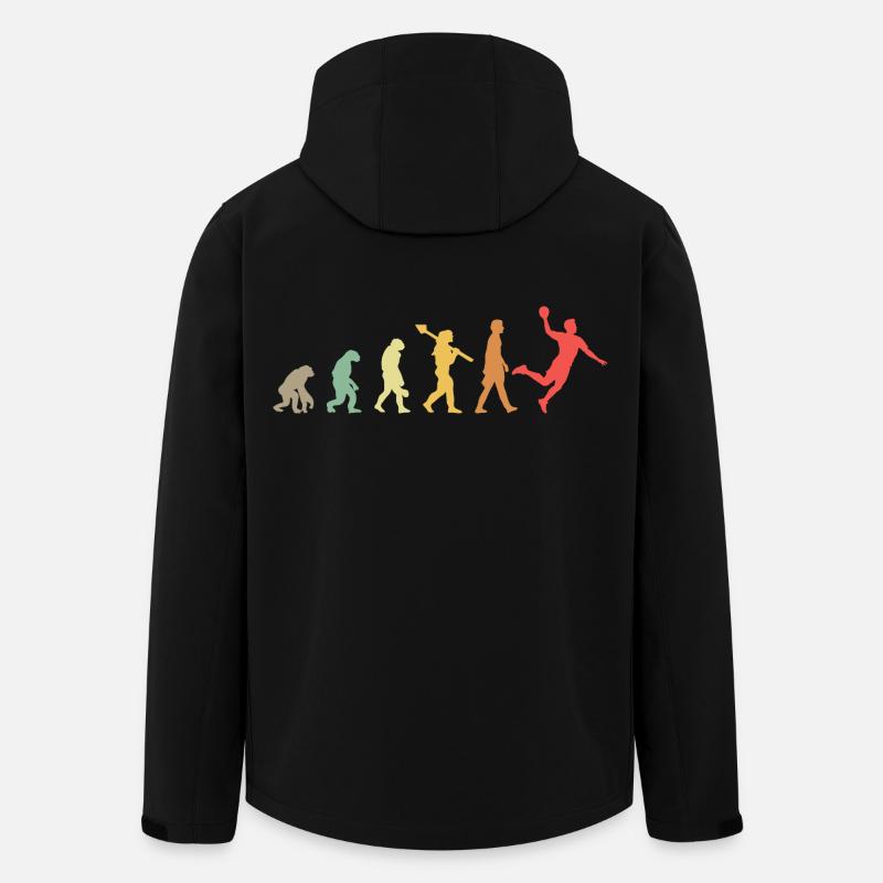 Handball Evolution Handballer Entwicklung Retro - Recycelte Männer Softshell-Jacke von Stanley/Stella - Schwarz