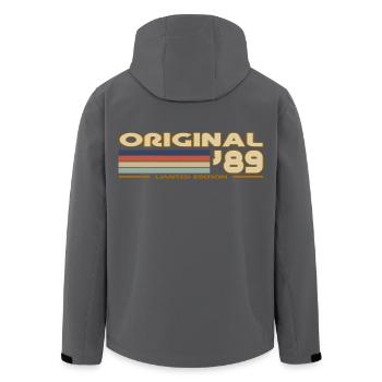 1989 - Men’s Recycled Softshell Jacket by Stanley/Stella - black - Back - AI Model Male 185 light (185cm)