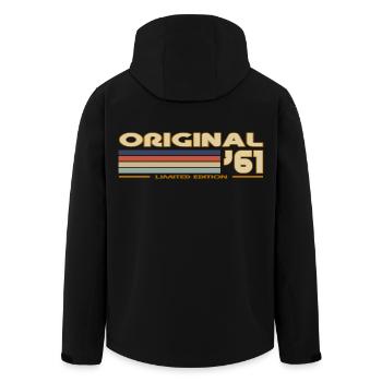 1961 - Men’s Recycled Softshell Jacket by Stanley/Stella - black - Back - AI Model Male 185 light (185cm)