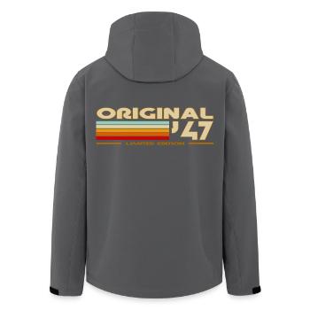 1947 - Men’s Recycled Softshell Jacket by Stanley/Stella - black - Back - AI Model Male 185 light (185cm)