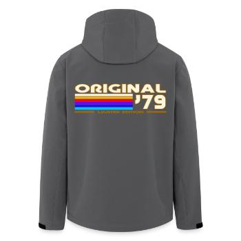 1979 - Men’s Recycled Softshell Jacket by Stanley/Stella - black - Back - AI Model Male 185 light (185cm)