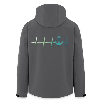 Ancre battement de coeur marin capitaine bateau - Veste softshell homme en polyester recyclé Stanley/Stella - noir - Dos - AI Model Male 185 light (185cm)