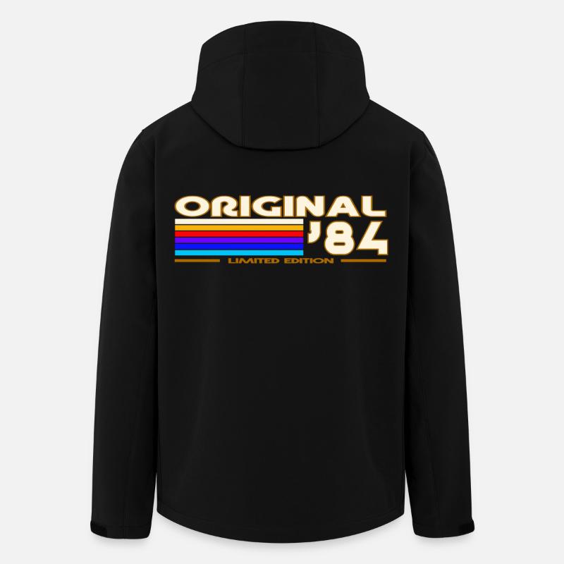 Originales 84 Retro Rainbow - Recycelte Männer Softshell-Jacke von Stanley/Stella - Schwarz