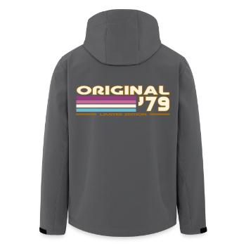 1979 - Men’s Recycled Softshell Jacket by Stanley/Stella - black - Back - AI Model Male 185 light (185cm)