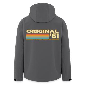 1961 - Men’s Recycled Softshell Jacket by Stanley/Stella - black - Back - AI Model Male 185 light (185cm)