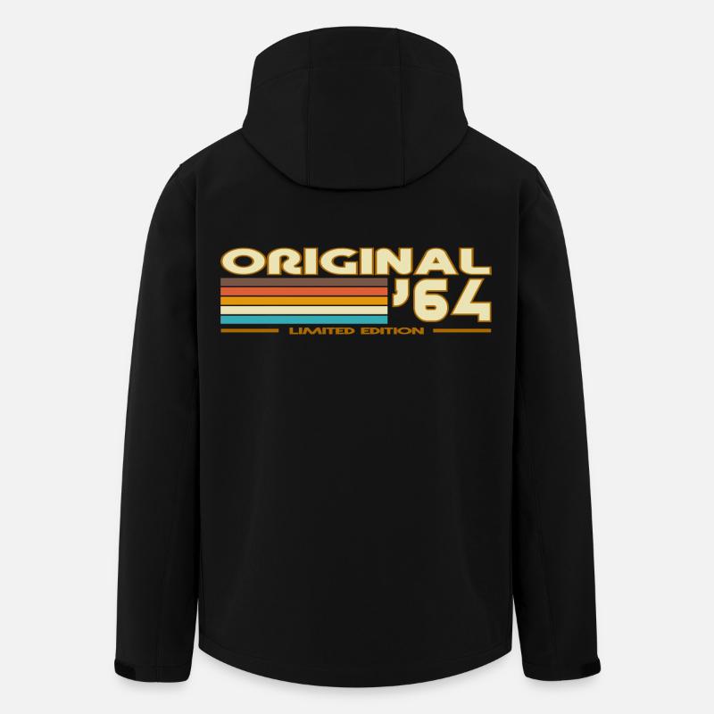 Original 64 Arc-en-Ciel Rétro - Veste softshell homme en polyester recyclé Stanley/Stella - noir