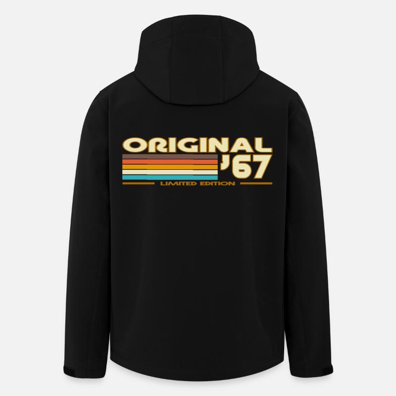 Original 67 Retro Rainbow - Recycelte Männer Softshell-Jacke von Stanley/Stella - Schwarz