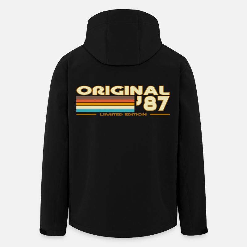 Original 87 Retrowave Rayures - Veste softshell homme en polyester recyclé Stanley/Stella - noir