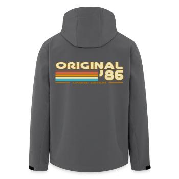 Original 86 Retro Rainbow - Men’s Recycled Softshell Jacket by Stanley/Stella - black - Back - AI Model Male 185 light (185cm)