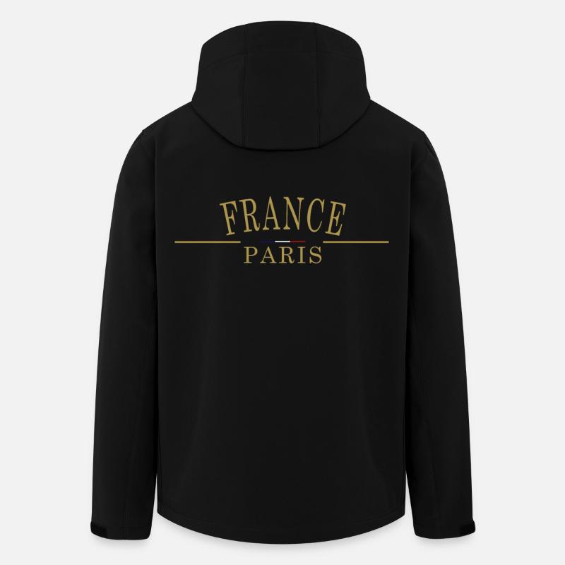 FRANCE Paris drapeau - Veste softshell homme en polyester recyclé Stanley/Stella - noir