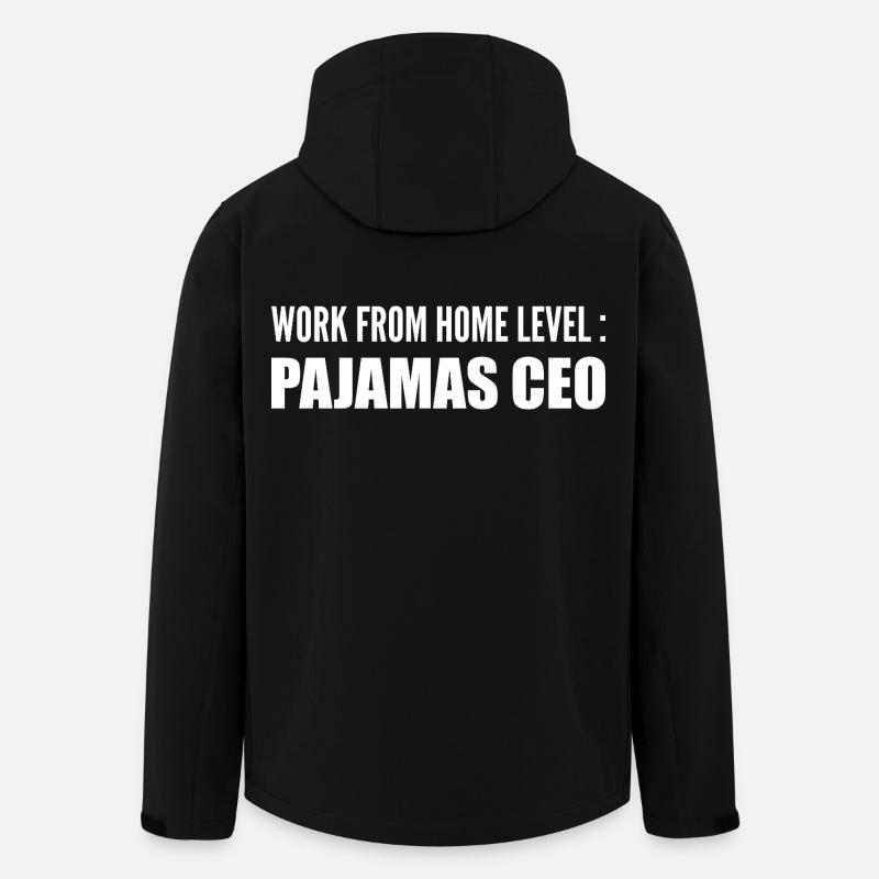 Arbeit von zu Hause aus : CEO für Pyjamas - Recycelte Männer Softshell-Jacke von Stanley/Stella - Schwarz