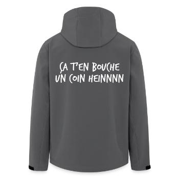 Es füllt einen in einer Ecke, was, Ch'ti-Ausdruck - Recycelte Männer Softshell-Jacke von Stanley/Stella - Schwarz - Hinten - AI Model Male 185 light (185cm)