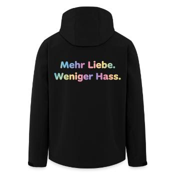 Mehr Liebe Shirt Sticker für Frauen und Männer - Recycelte Männer Softshell-Jacke von Stanley/Stella - Schwarz - Hinten - AI Model Male 185 light (185cm)