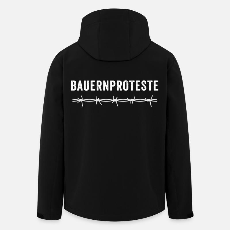 BAUERNPROTESTE - Recycelte Männer Softshell-Jacke von Stanley/Stella - Schwarz