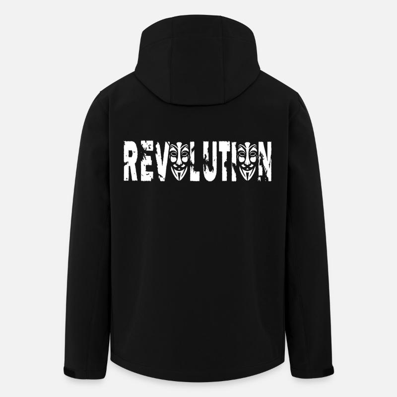 Anonyme Revolution - Recycelte Männer Softshell-Jacke Discoverer von Stanley/Stella - Schwarz