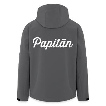 Papitän Anker Kapitän Vatertag Nachwuchs Geburt - Recycelte Männer Softshell-Jacke von Stanley/Stella - Schwarz - Hinten - AI Model Male 185 light (185cm)