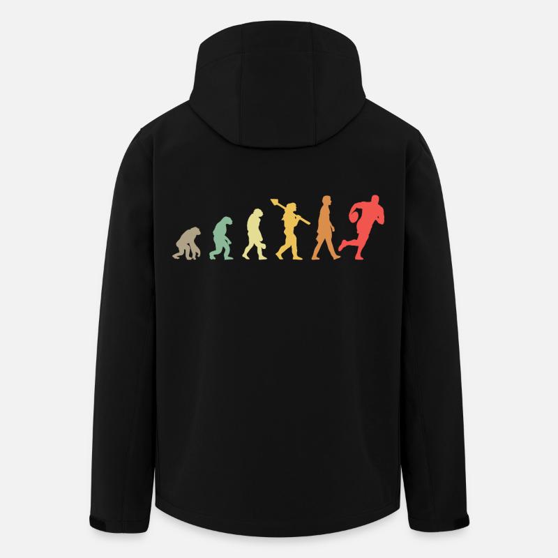 Evolution Rugby Spieler Rugby Entwicklung Retro - Recycelte Männer Softshell-Jacke von Stanley/Stella - Schwarz