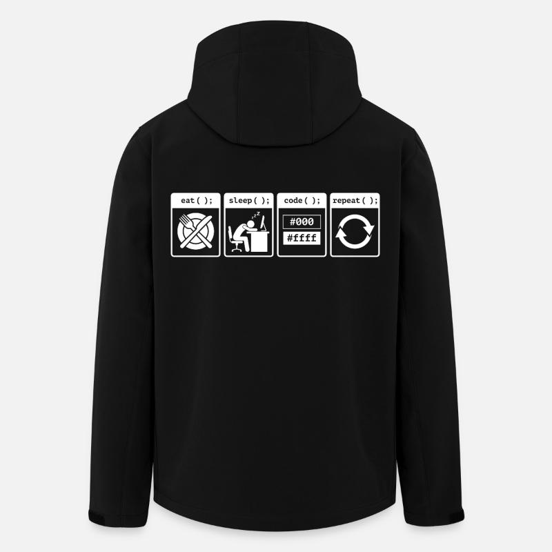 Eat Sleep Code Repeat – Coder Workflow Design - Recycelte Männer Softshell-Jacke von Stanley/Stella - Schwarz