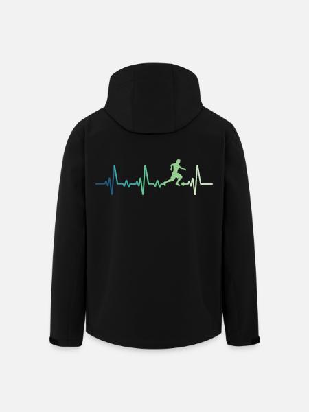 Fußball-Heartbeat-Fußballer - Recycelte Männer Softshell-Jacke von Stanley/Stella - Schwarz