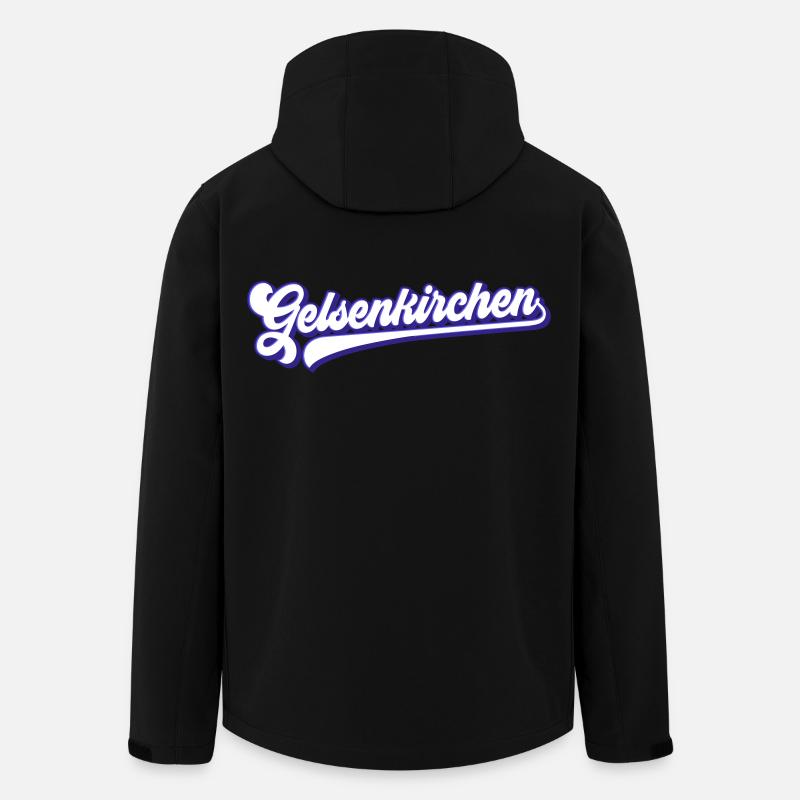 Gelsenkirchen Text | Farben änderbar - Recycelte Männer Softshell-Jacke von Stanley/Stella - Schwarz