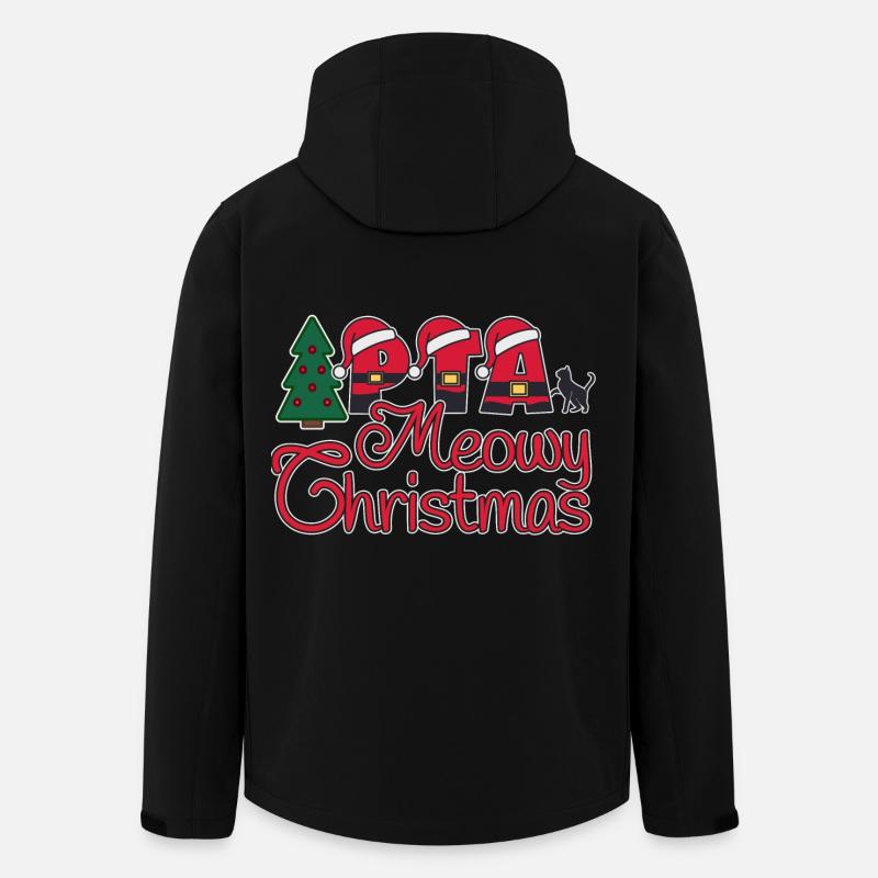 PTA Cat Noël miaouant - Veste softshell homme en polyester recyclé Stanley/Stella - noir