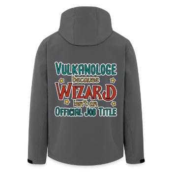 Vulkanologe Wizard Vulkanologie - Recycelte Männer Softshell-Jacke von Stanley/Stella - Schwarz - Hinten - AI Model Male 185 light (185cm)