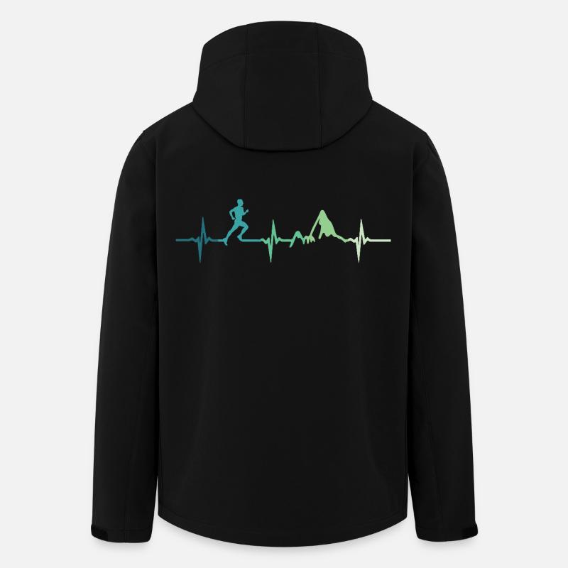 Trailrunning-Herzschlag - Recycelte Männer Softshell-Jacke von Stanley/Stella - Schwarz