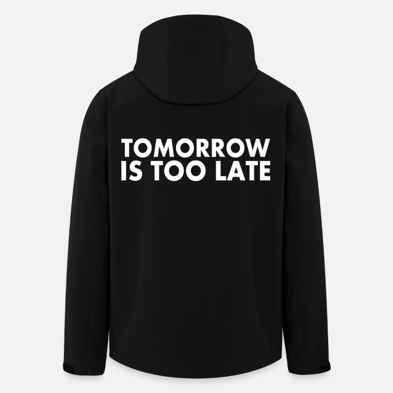 Tomorrow is too late - Veste softshell homme en polyester recyclé Stanley/Stella - noir