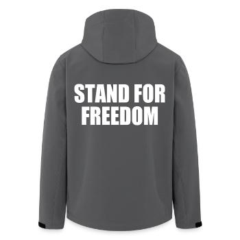Stand for freedom - Recycelte Männer Softshell-Jacke von Stanley/Stella - Schwarz - Hinten - AI Model Male 185 light (185cm)