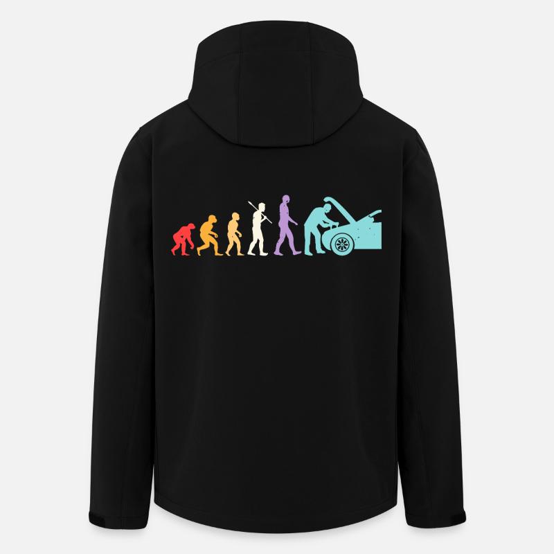 Evolution Mekaniker Humor Mekaniker Garage - Stanley/Stella herre softshelljakke i genanvendt polyester - sort