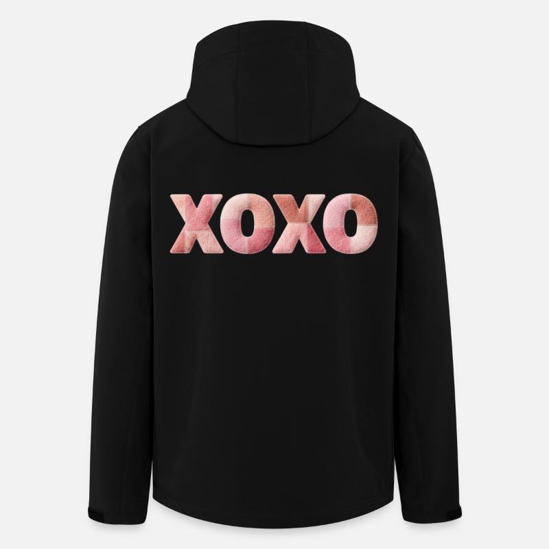 XOXO Patchwork Spruch Kuss Umarmung - Recycelte Männer Softshell-Jacke von Stanley/Stella - Schwarz