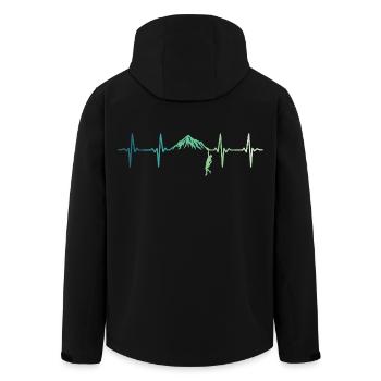 Kletternder Herzschlag-Kletterer - Recycelte Männer Softshell-Jacke von Stanley/Stella - Schwarz - Hinten - AI Model Male 185 light (185cm)