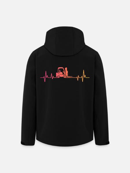 Sunset Heartbeat Forklift - Men’s Recycled Softshell Jacket by Stanley/Stella - black
