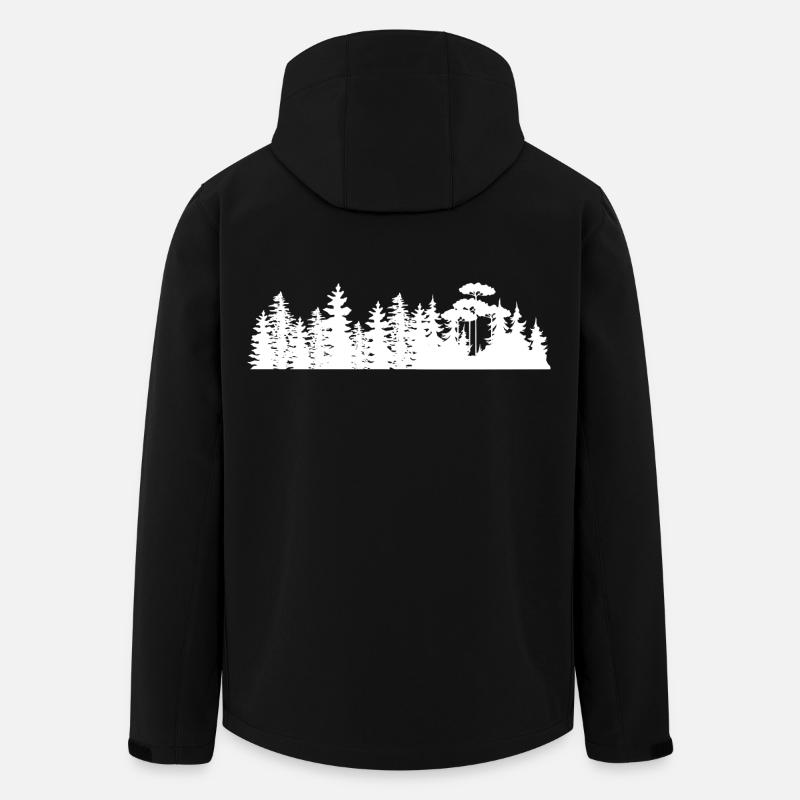 Waldlandschaft Silhouetten Design - Recycelte Männer Softshell-Jacke von Stanley/Stella - Schwarz