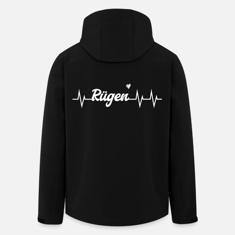 Heartbeat Rügen - Recycelte Männer Softshell-Jacke von Stanley/Stella - Schwarz