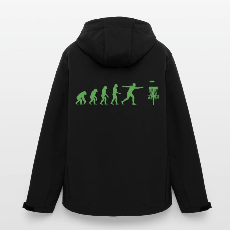 Disc Golf Evolution Funny Disc Golfer Flying Disc Men’s Recycled Softshell Jacket by Stanley/Stella