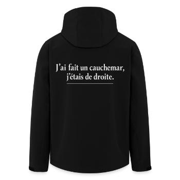I had a nightmare, I was right-wing, humorous - Men’s Recycled Softshell Jacket by Stanley/Stella - black - Back - AI Model Male 185 light (185cm)