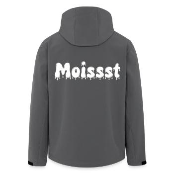 Texte humide et dégoulinant - Veste softshell homme en polyester recyclé Stanley/Stella - charbon - Dos - AI Model Male 185 light (185cm)