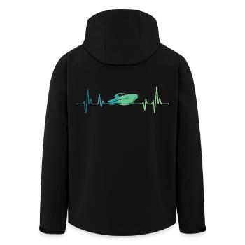 Heartbeat-Schnellboot-Sportboot - Recycelte Männer Softshell-Jacke von Stanley/Stella - Schwarz - Hinten - AI Model Male 185 light (185cm)