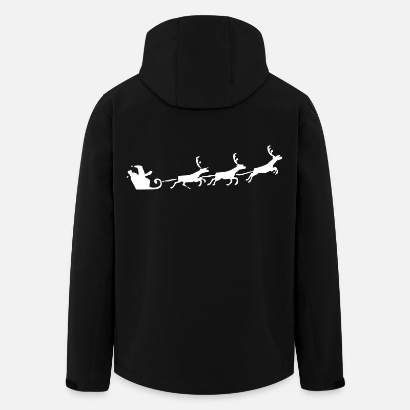 Weihnachtsmann mit Rentierschlitten | Weihnachten - Recycelte Männer Softshell-Jacke von Stanley/Stella - Schwarz