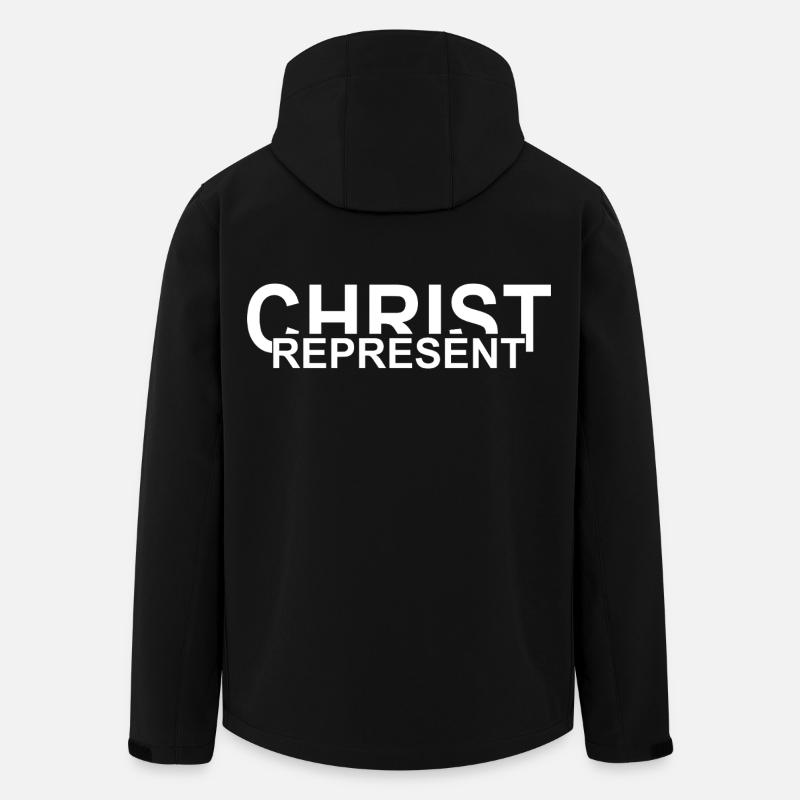 Represent Christ - Men’s Recycled Softshell Jacket by Stanley/Stella - black