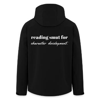 Reading Smut for Character – BookTok Design - Recycelte Männer Softshell-Jacke von Stanley/Stella - Schwarz - Hinten - AI Model Male 185 light (185cm)