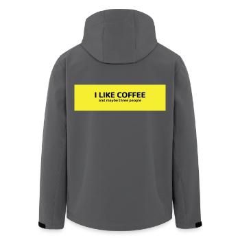 I Like Coffee and Maybe Three People - Recycelte Männer Softshell-Jacke von Stanley/Stella - Schwarz - Hinten - AI Model Male 185 light (185cm)