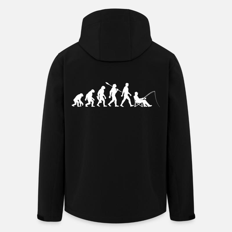 Evolution - Pêcheur, Cadeau de pêche - Veste softshell homme en polyester recyclé Stanley/Stella - noir