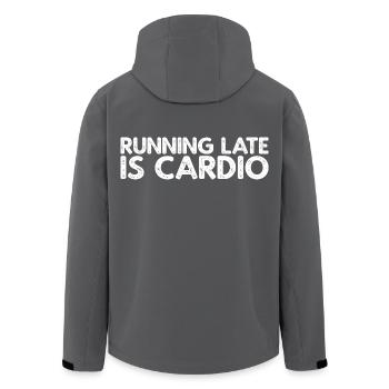 Running Late Is Cardio - Recycelte Männer Softshell-Jacke von Stanley/Stella - Schwarz - Hinten - AI Model Male 185 light (185cm)